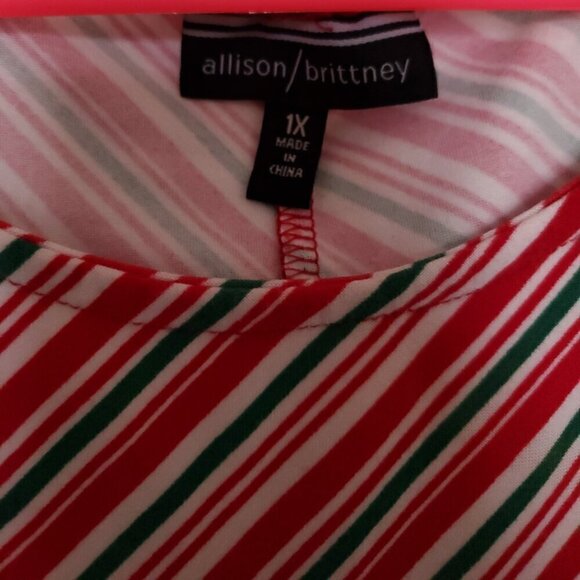 EUC Allison/Brittney Women's 1X Striped T-Shirt Dress - Picture 2 of 6